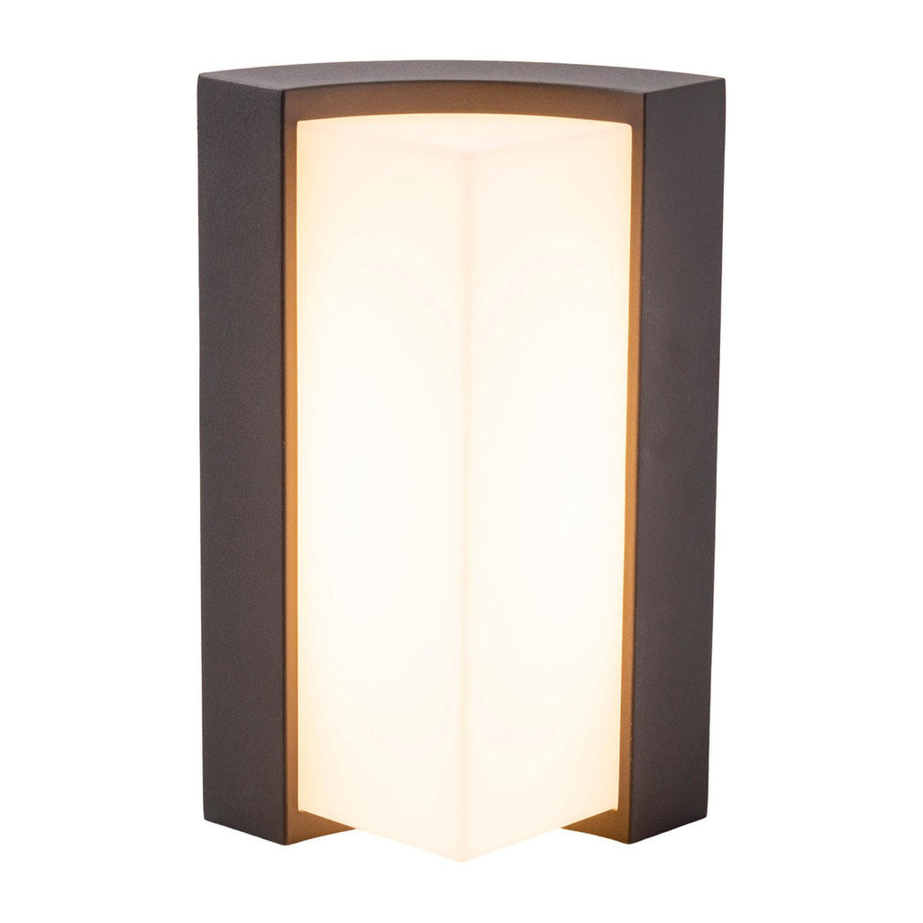 LED op de buitenwandlamp "RICO" 14,8 cm hoog, gemaakt van metaal en plastic in antraciet, met geïntegreerde LED