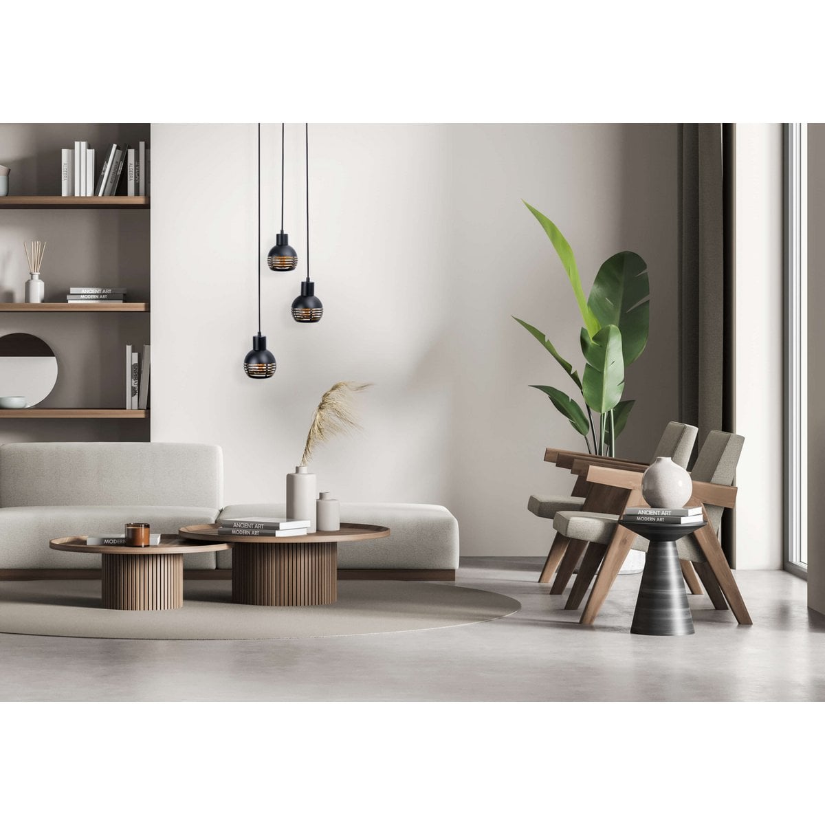 Liv · Houten hanglamp — zwart