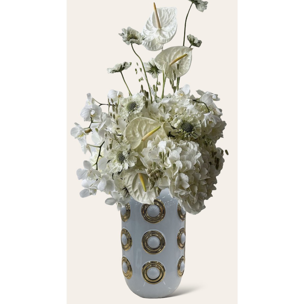 Gouden vaas met 3 cirkels (CV11617-12-CA-205321-WIT)