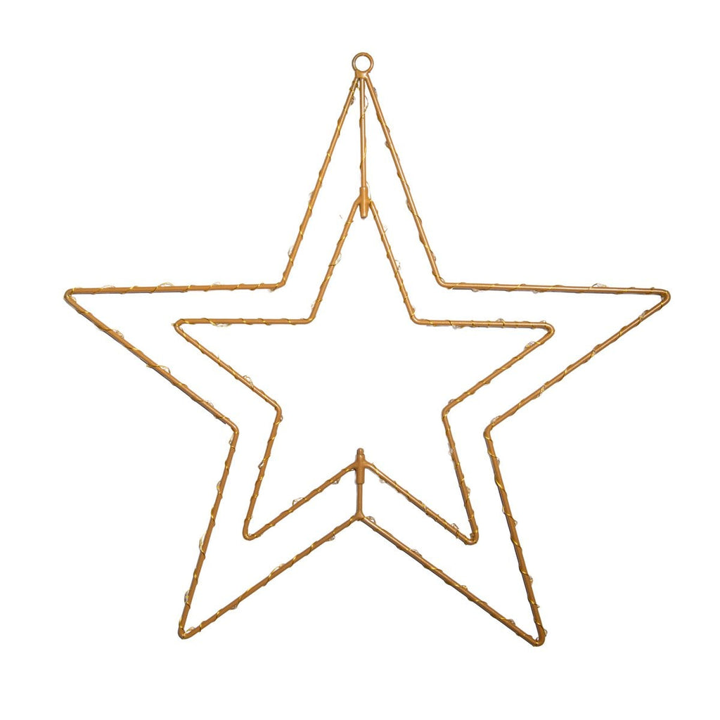 LED Outdoor Christmas Lamp "Stern" Ø 40 cm kerstdecoraties gemaakt van metaal in goud met stevig geïnstalleerde LED's