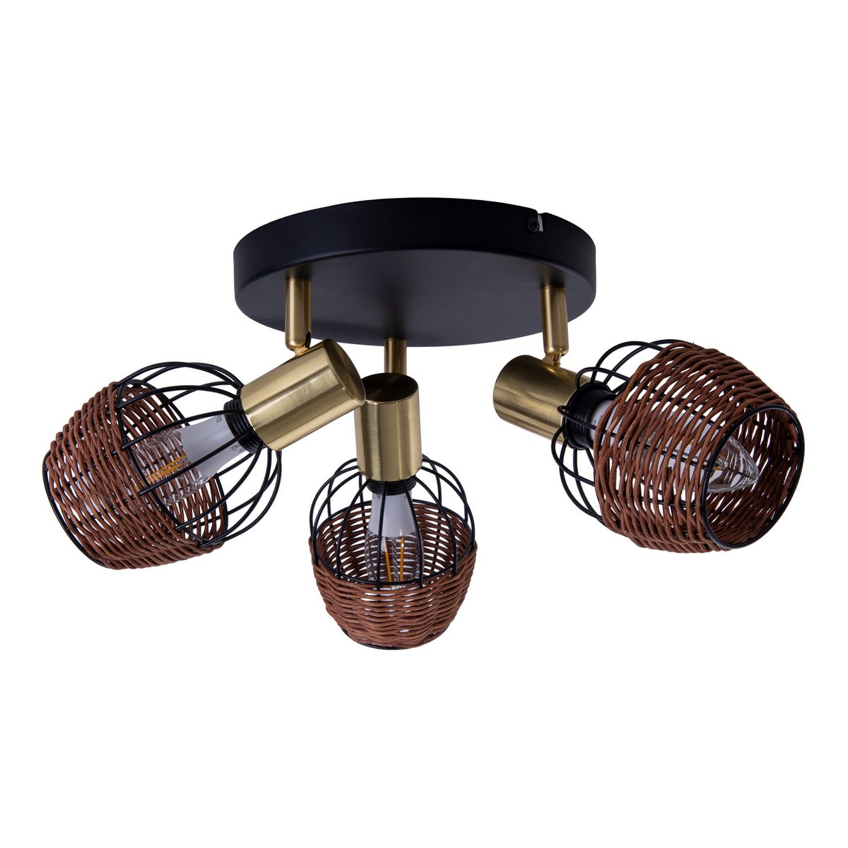 Liv · Rotan plafondlamp — zwart