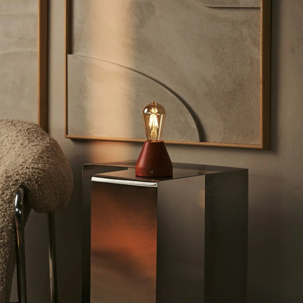 Zavi kastanje bruin oplaadbare LED-tafellamp-draadloos, dimable, 100 uur batterij