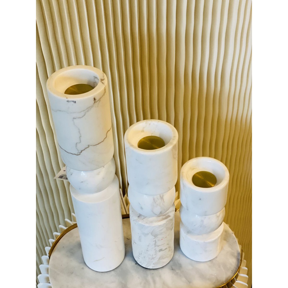 KANDELAAR | MARBLE | WHITE M H29.5cm*W8cm D 8cm Reversible for flower arrangement