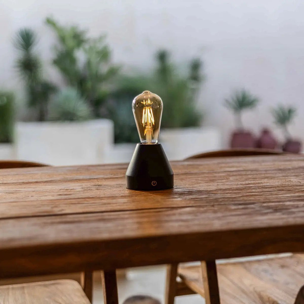 Zavi donkerbruine oplaadbare LED-tafellamp – draadloos, dimbaar, batterij met een levensduur van 80 uur