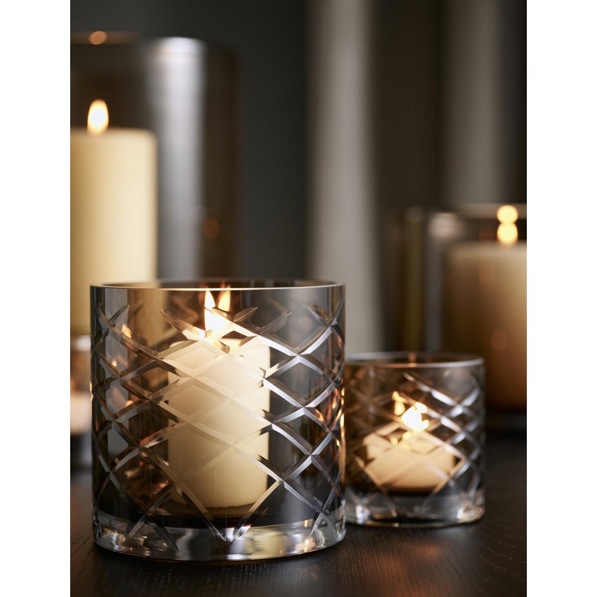 Hurricane Kristallen Lamp Windlicht Klein Bruin(cc2101-80crystal-choc-small)