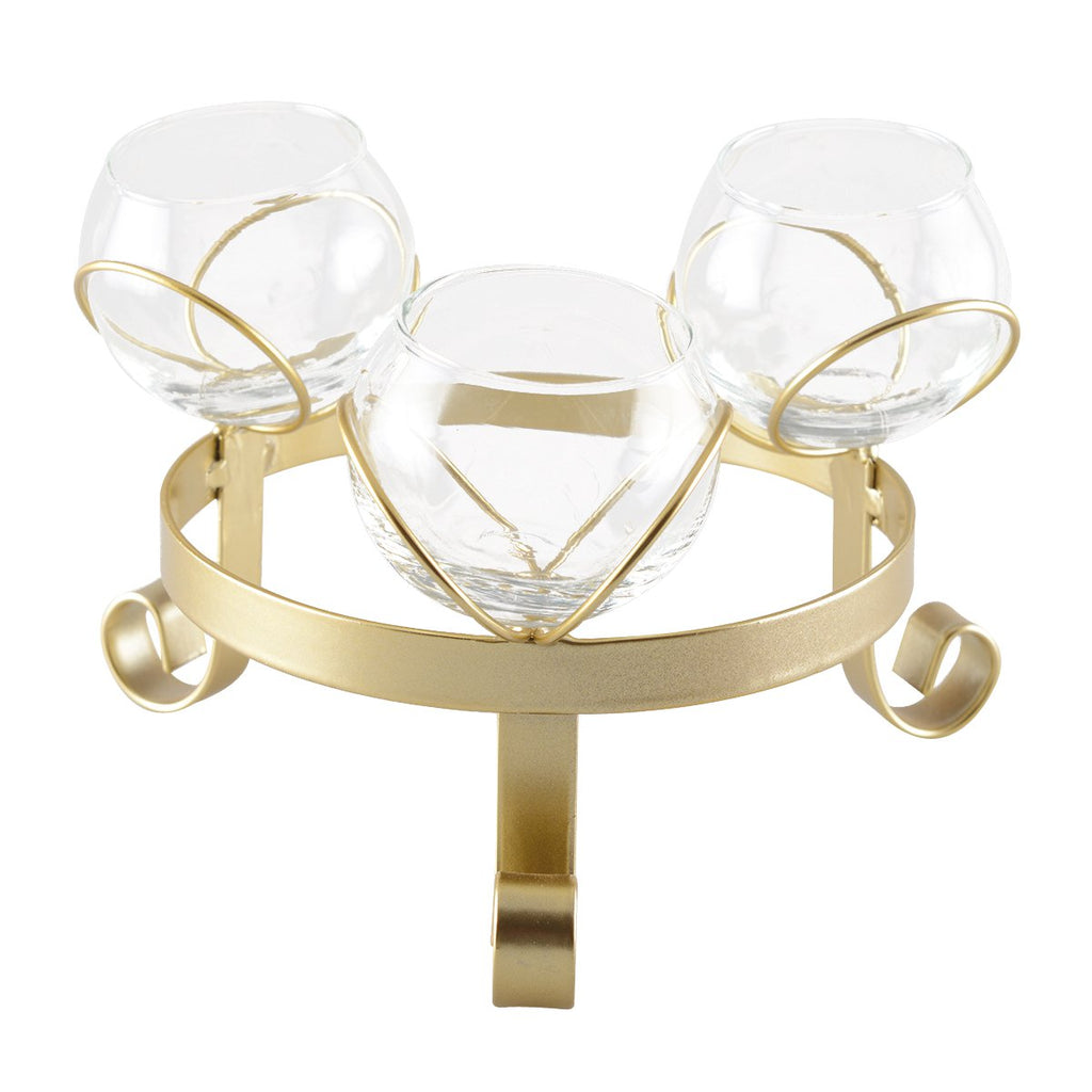 Gouden drievoudige kandelaar