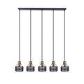 5 hanger lamp "foro" retro hanger lamp gemaakt van metaal in zwart en goud met E27 -versies, 96 cm lang. Stijlvolle verlichting voor woonkamer, eetkamer of keuken.