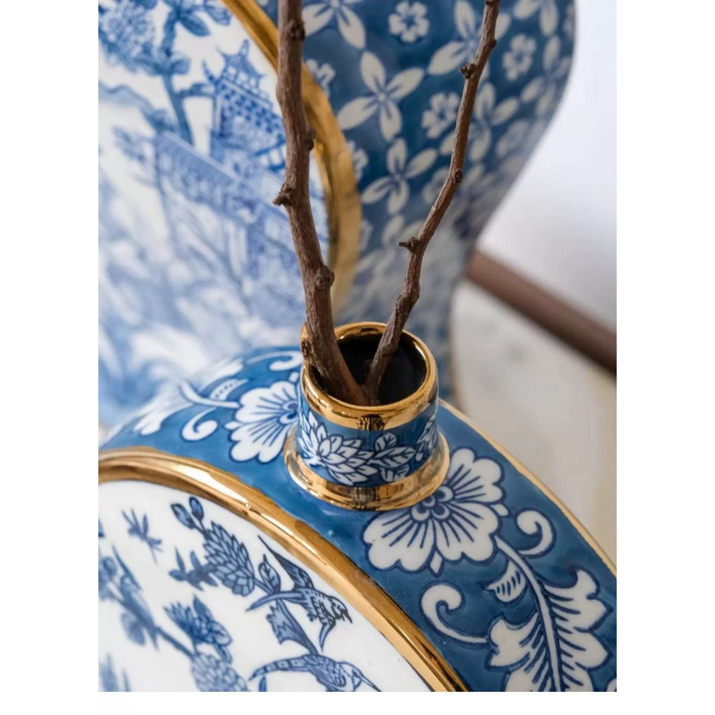 Nieuwe Chinese stijl, oosterse Parijse Delfts blauwe porselein vazen/lage stijl