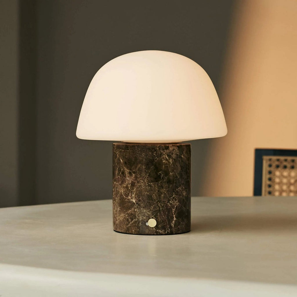 Maes Brown / Emperador Dark - Elegante marmeren oplaadbare tafellamp, tot 100 uur verlichting, stijlvol en functioneel