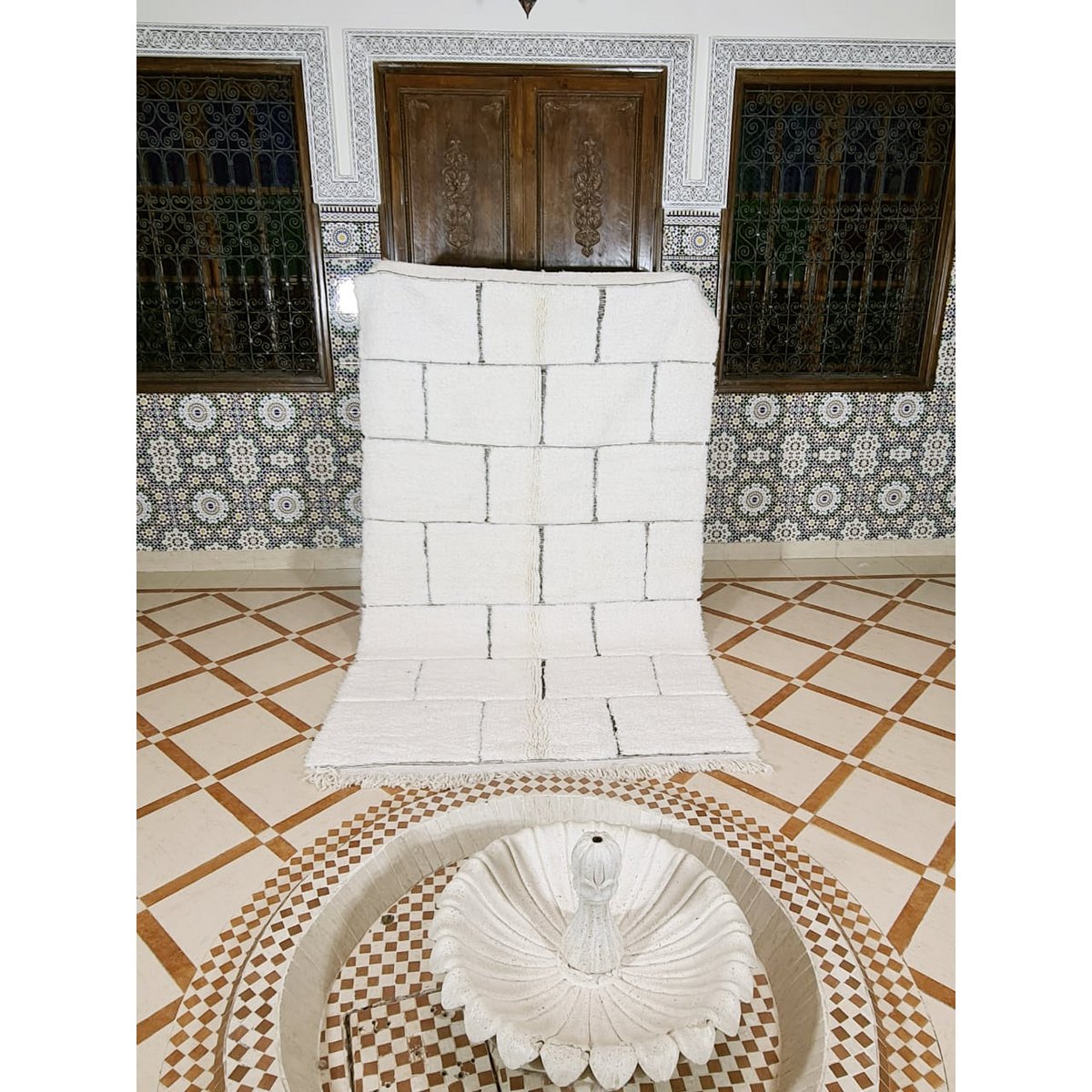 Berber vloerkleed Beni Ouarain zuivere wol 153 x 263 cm