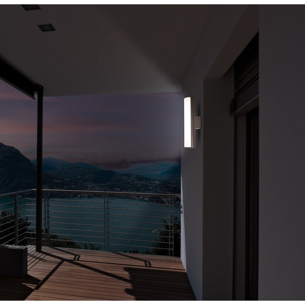 LED -wandlampen "Flair", 30 cm gemaakt van grijs metaal en plastic, met geïntegreerde LED