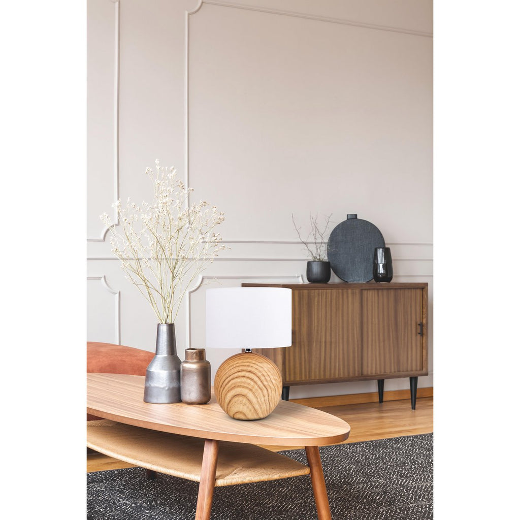 Liv · Houten tafellamp met linnen kap