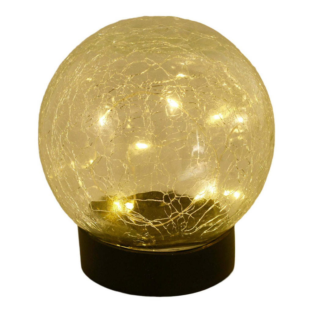 3 Set LED LED Solar Table Lamp/Aand Skeer "Crackle" Ø 12 cm, voor buiten, taflamp-plastic en glas, wit, met geïntegreerde LED