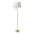 Staande lamp "Bologna" Hoogte 158 cm gemaakt van metaal in Matt Brass, Beier TextalsPreu, E27