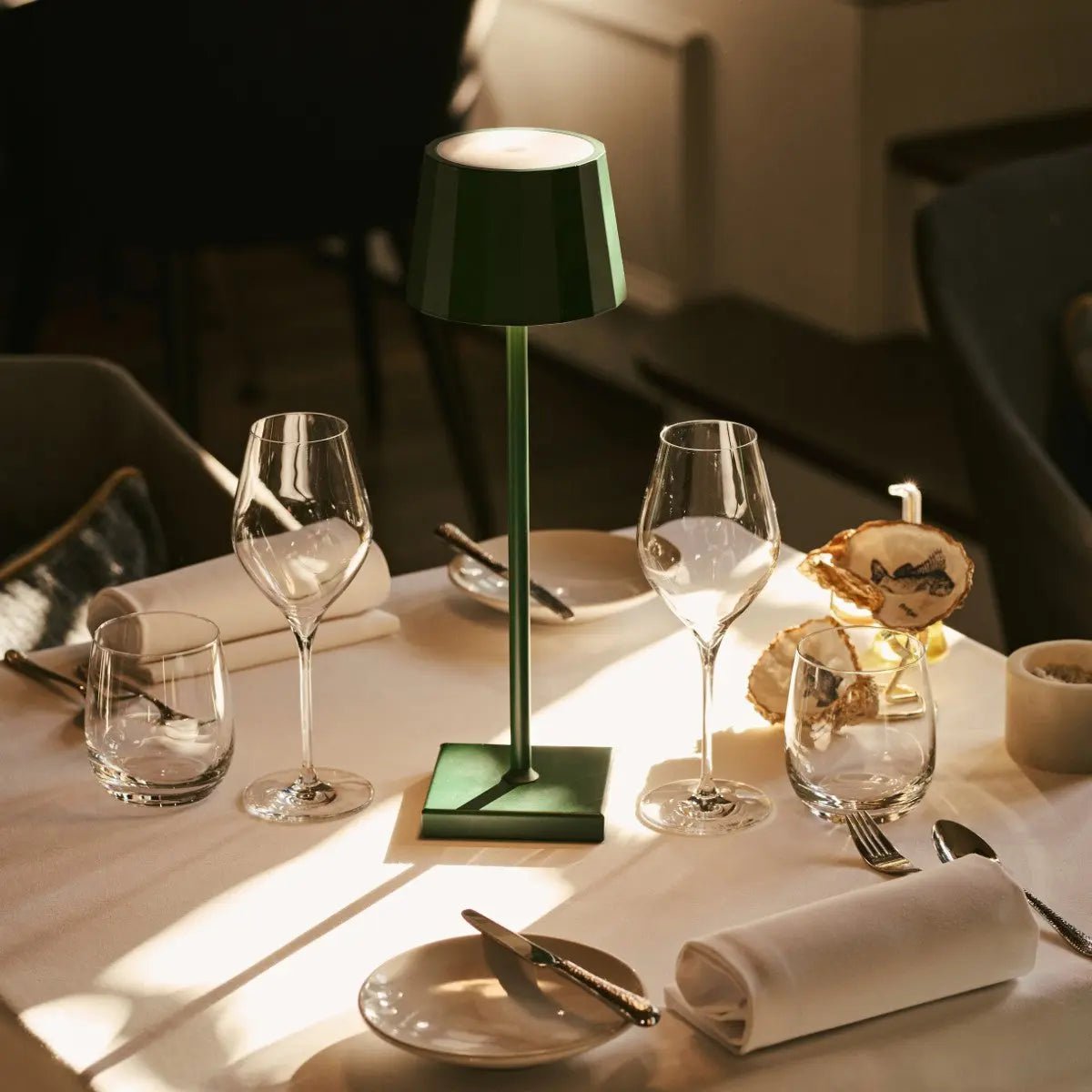 William Pine Green oplaadbare tafellamp – USB-C, dimbaar, batterij van 120 uur