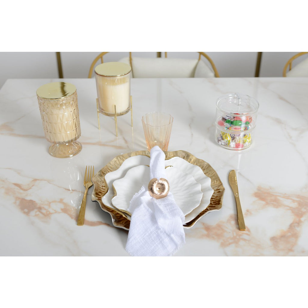 Gouden kaarsen vanille parfum met goud metaalondersteuning