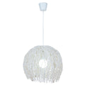 Korb hanger lamp "struwel" Ø 40, gemaakt van witte rattan, e27 -versie.