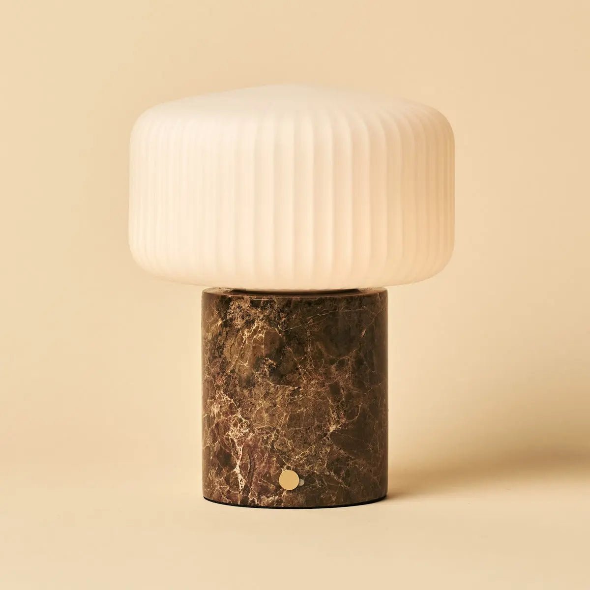 Renoir Brown / Emperador Dark - Marmeren oplaadbare tafellamp - Draadloos, USB -oplaadbaar en tot 100 uur verlichting