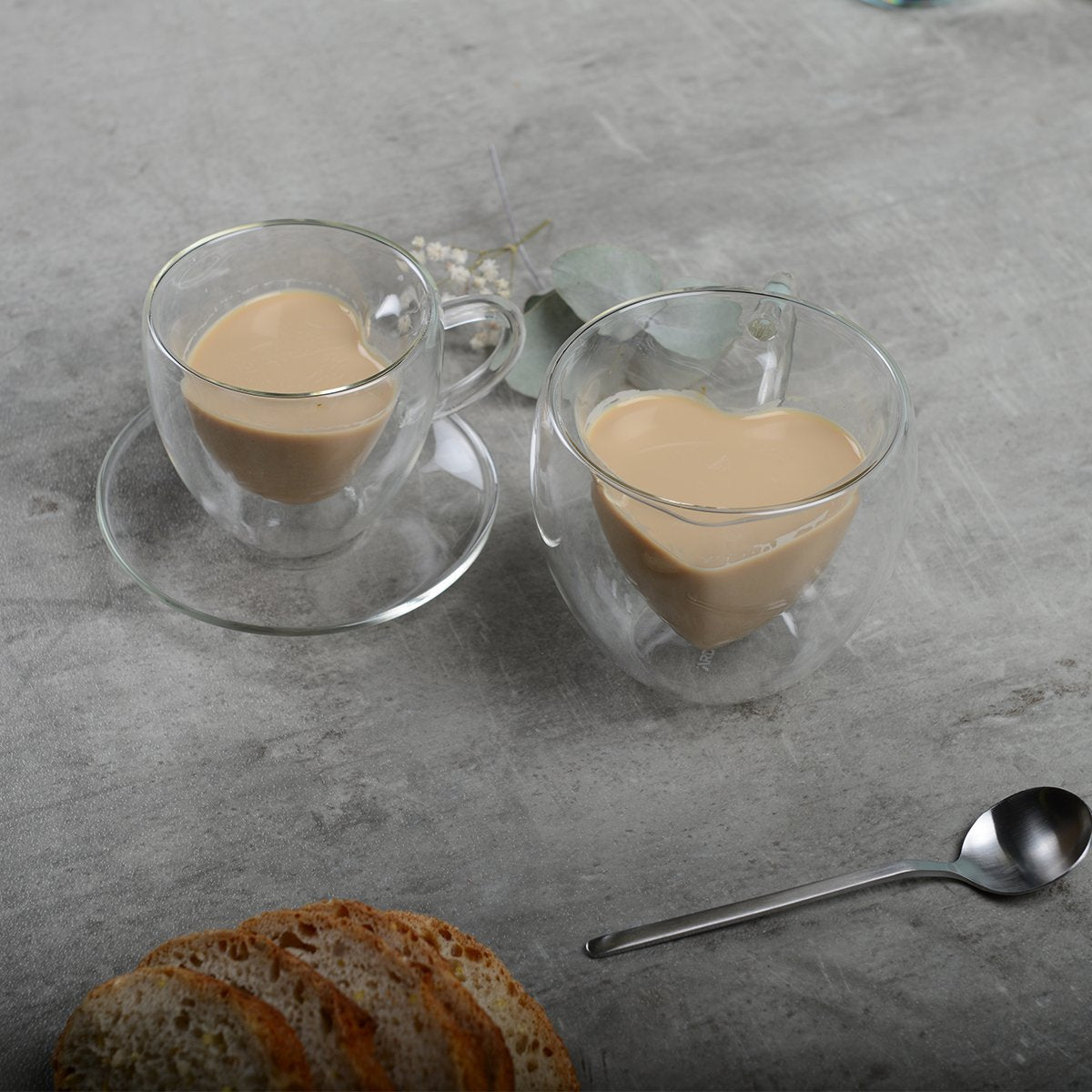 Dubbele wandbekers koffie in hart 150 ml - veel 2