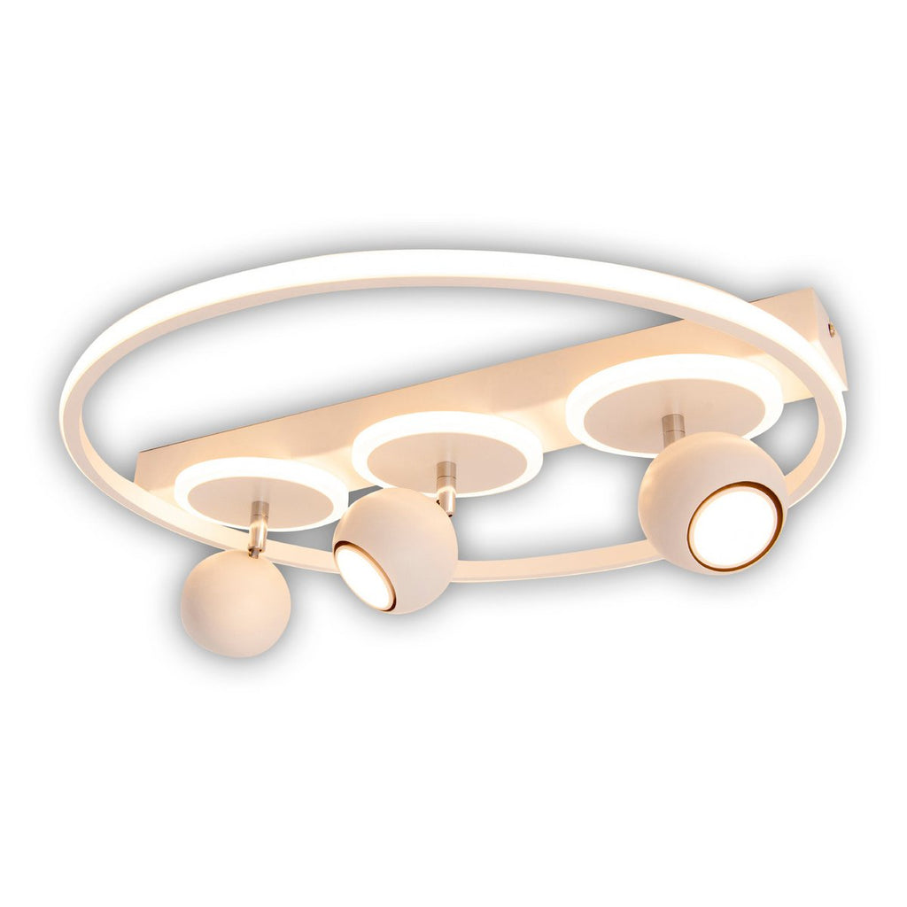 3 Spot LED -plafondlamp "Ronda" Ø 50 cm, gemaakt van metaal en plastic, wit, GU10, vlekken binnen