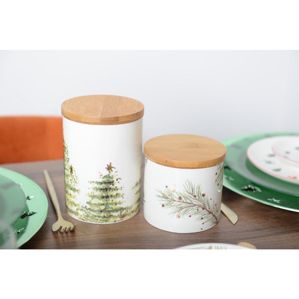 Pot met houten deksel 10x10x10.8