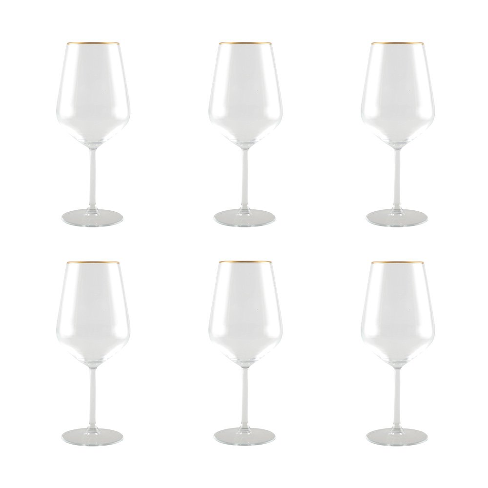 Matt Golden Wine Glazen - Set van 6