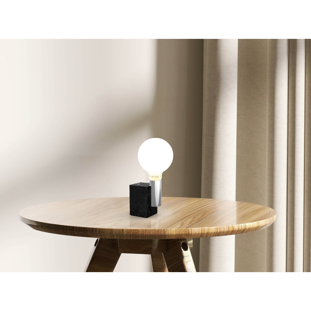 Liv · Marmeren tafellamp — 16cm met staal