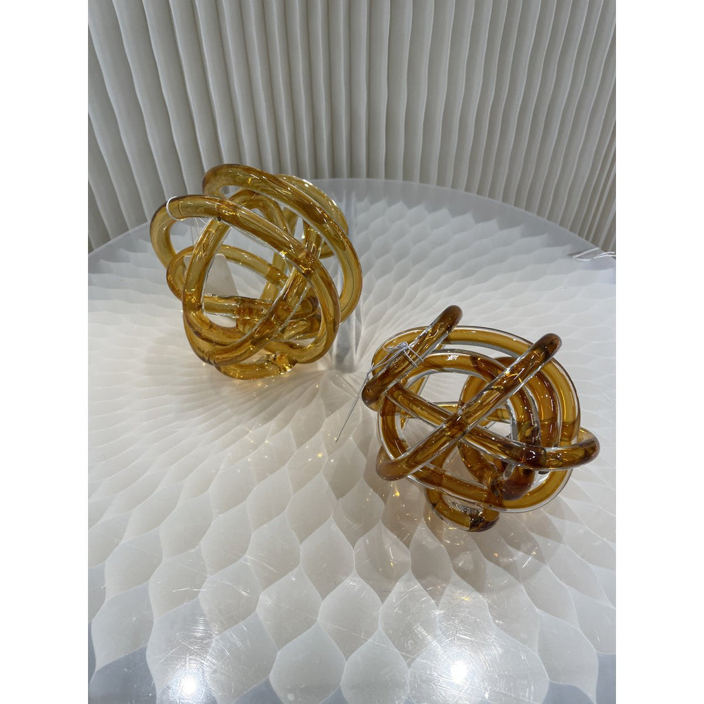 Gele glasknoop (klein) Diameter: 11cm