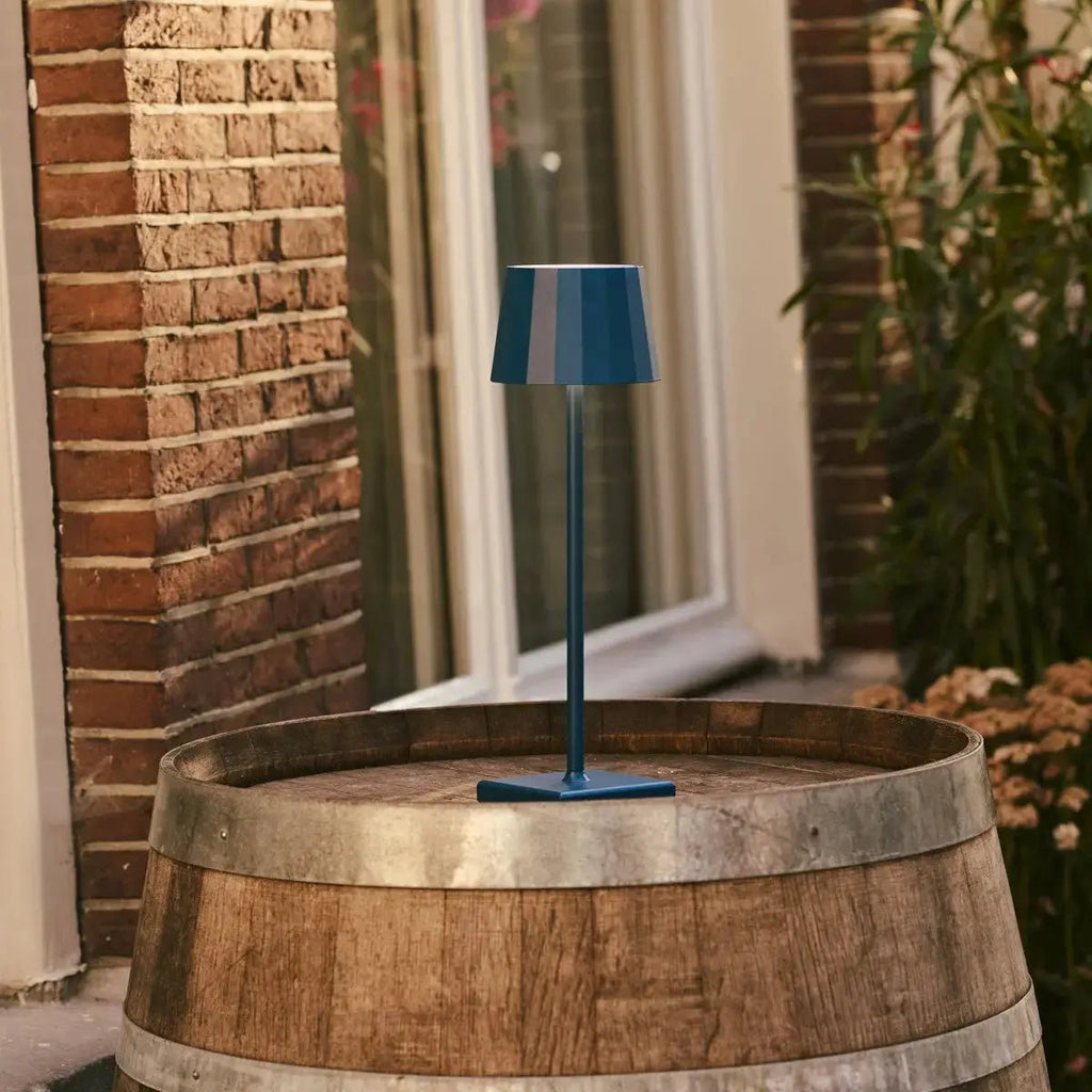 Wouter delftware blauw oplaadbare tafellamp-draadloos opladen, dimable, 120 uur batterijduur