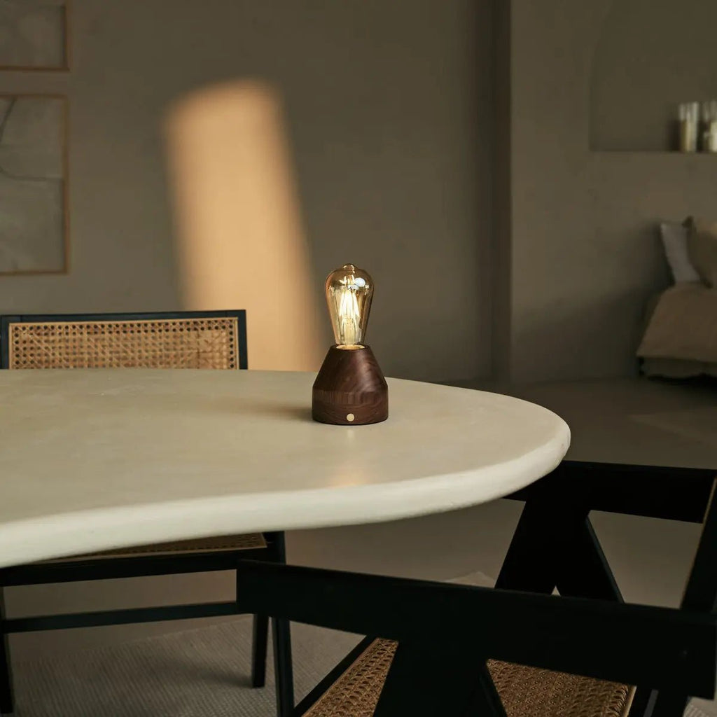 ZAVI WALNAUT Oplaadbare LED-tafellamp-Draadloos, dimpelbare, 100-uur batterij