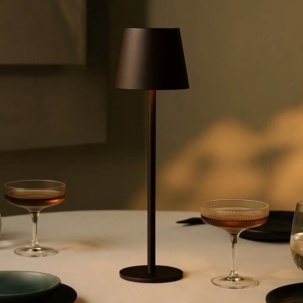 Jasper Mocha Brown - Draadloze lamp met batterij L metaal, dimable en 3 lichtstadia