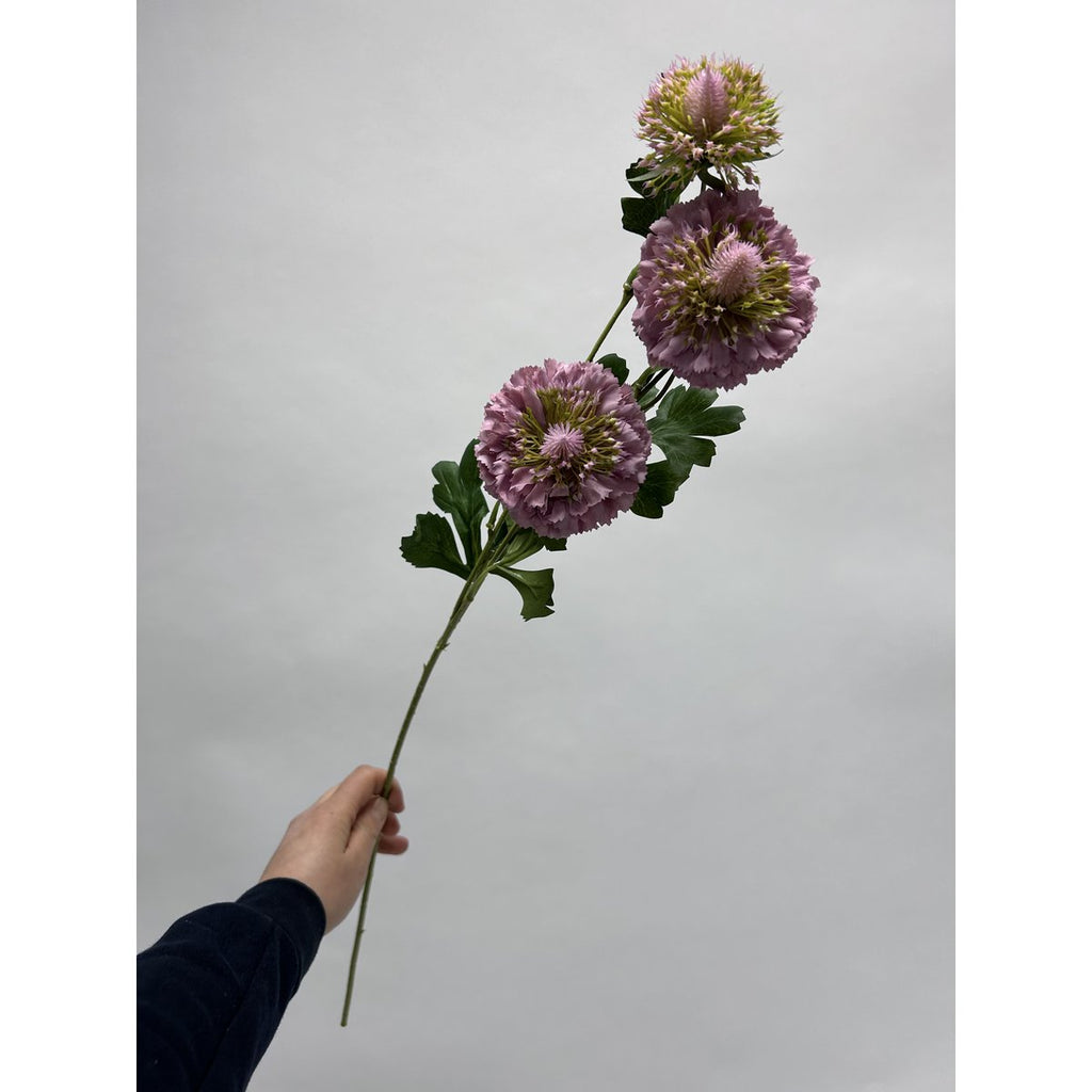 Scabiosa | Zijden kunstbloem | Lengte 80cm  2pcs wit
