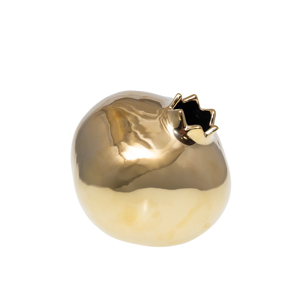 Gouden keramische granaatappelvaas 12.8x12.8x11.5cm