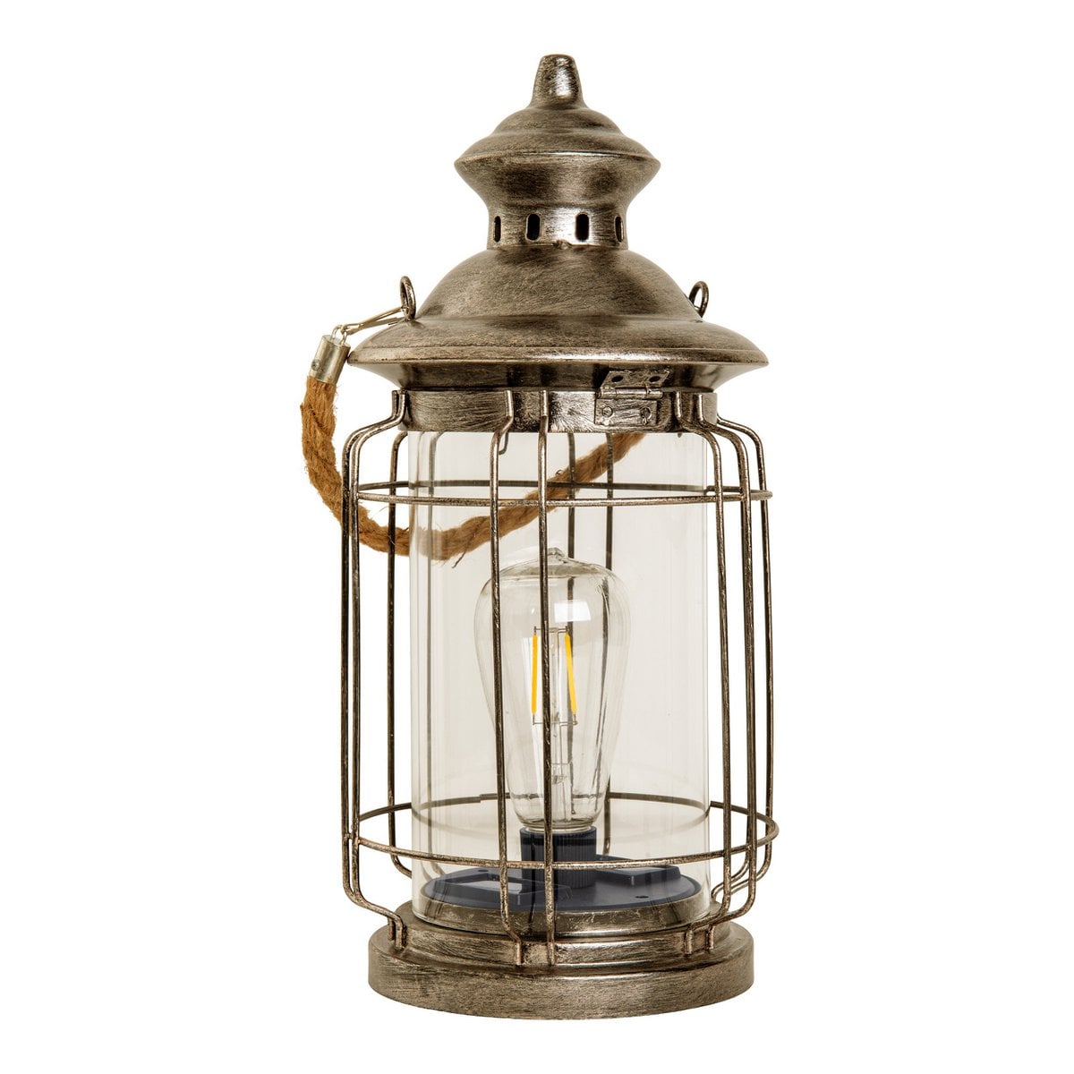 LED decoratief zonnelampje "Bruno" gemaakt van metaal, glas en plastic, koper, met een stevig ingebouwde LED, voor buiten