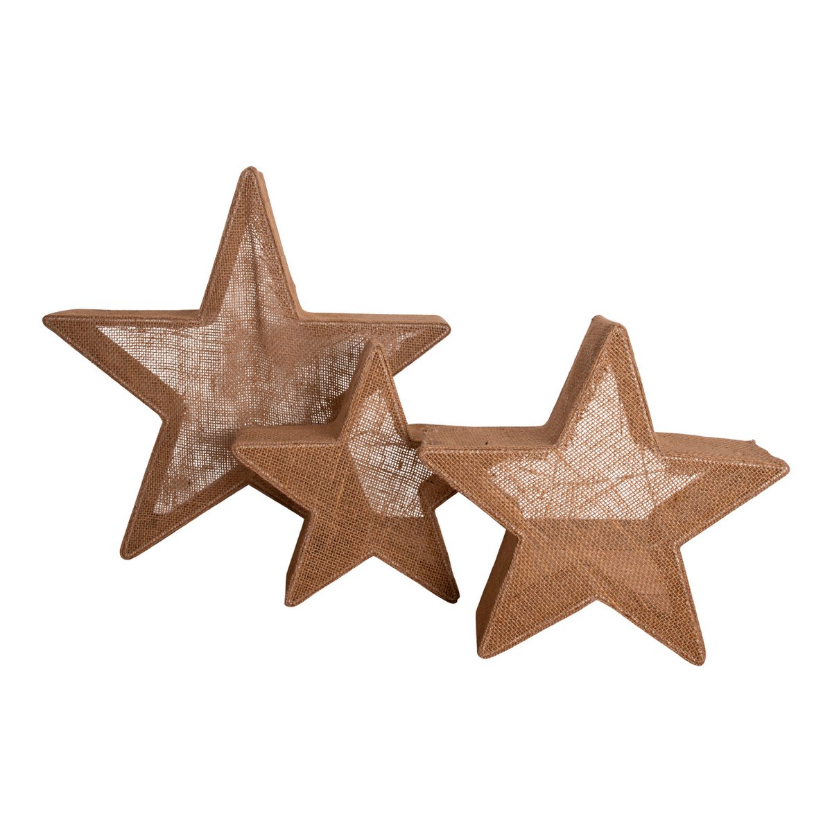 Liv · LED-kerstdecoratie — set van 3 sterren bruin