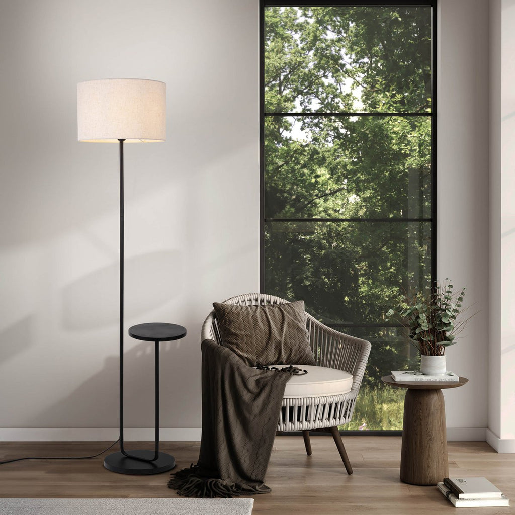 Liv · Vloerlamp met textielen kap — zwart