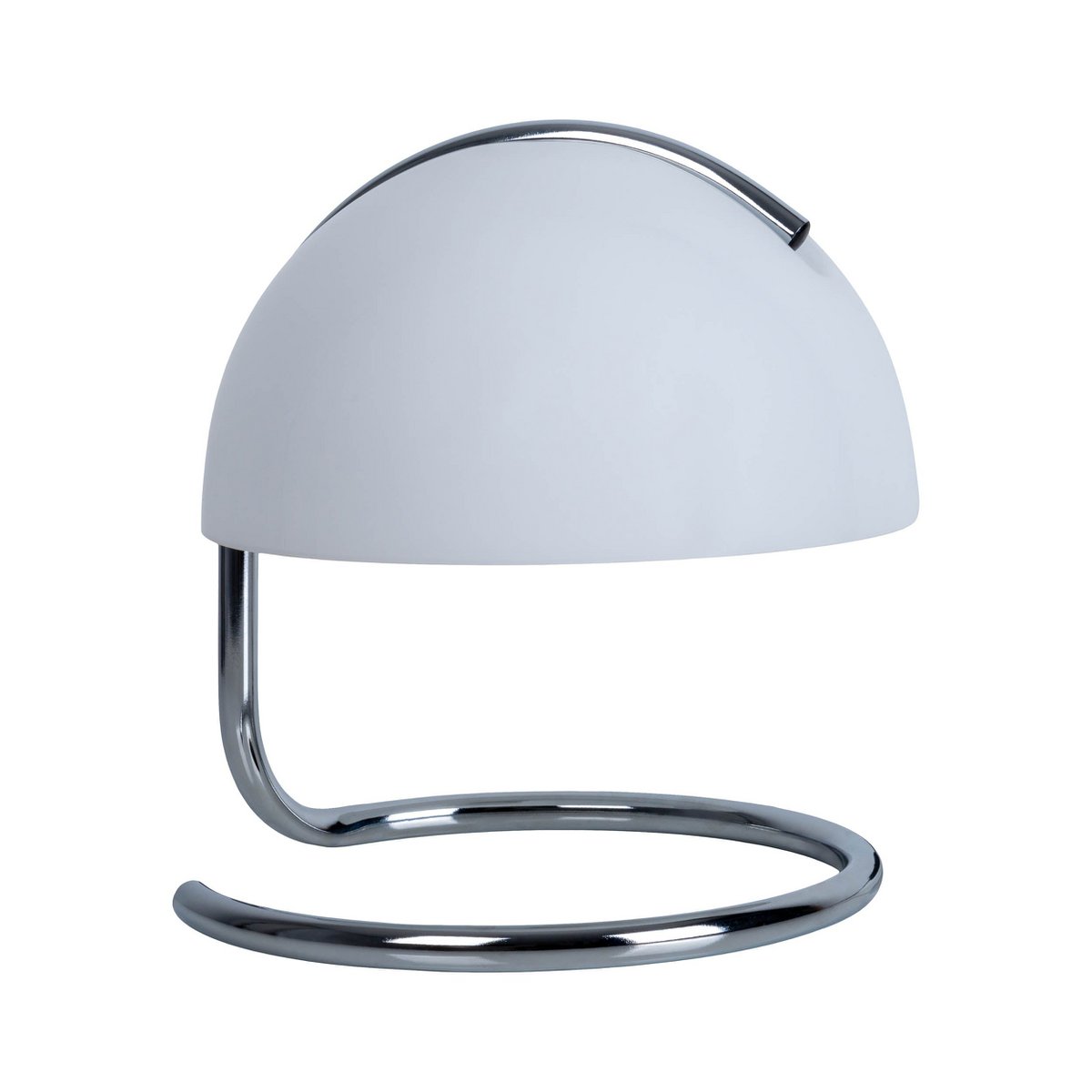 Liv · Houten tafellamp met linnen kap — chroom