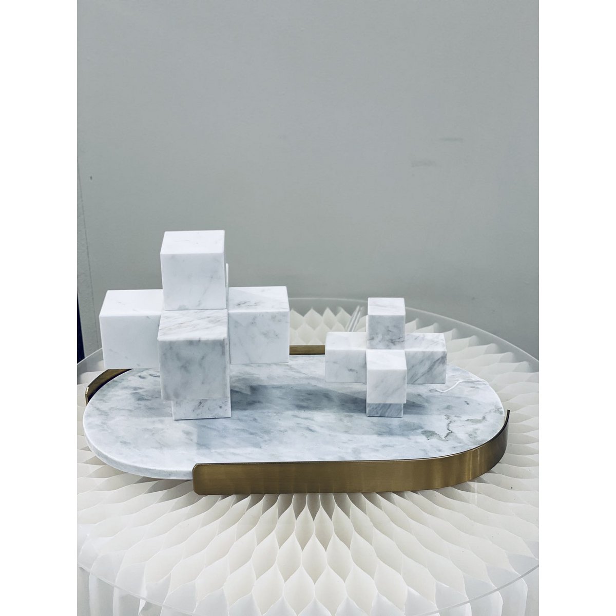 Licht luxe modern eenvoudig marmeren kruis wit Groot 15cm*15cm*15cm