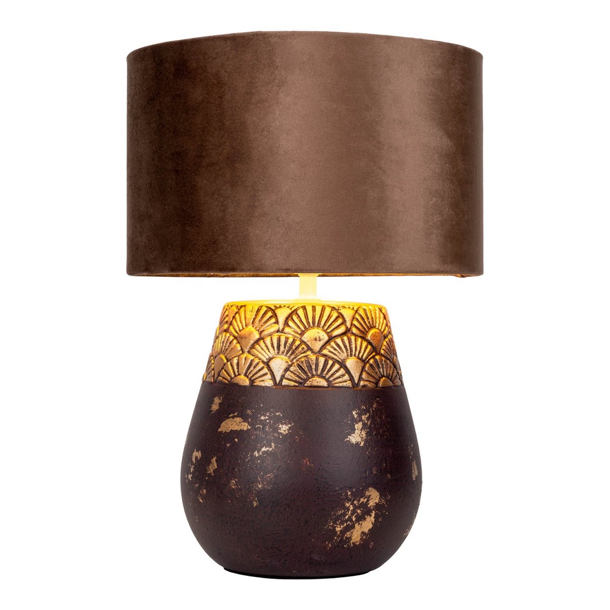 Liv · Oplaadbare houten tafellamp met leren band — grijs
