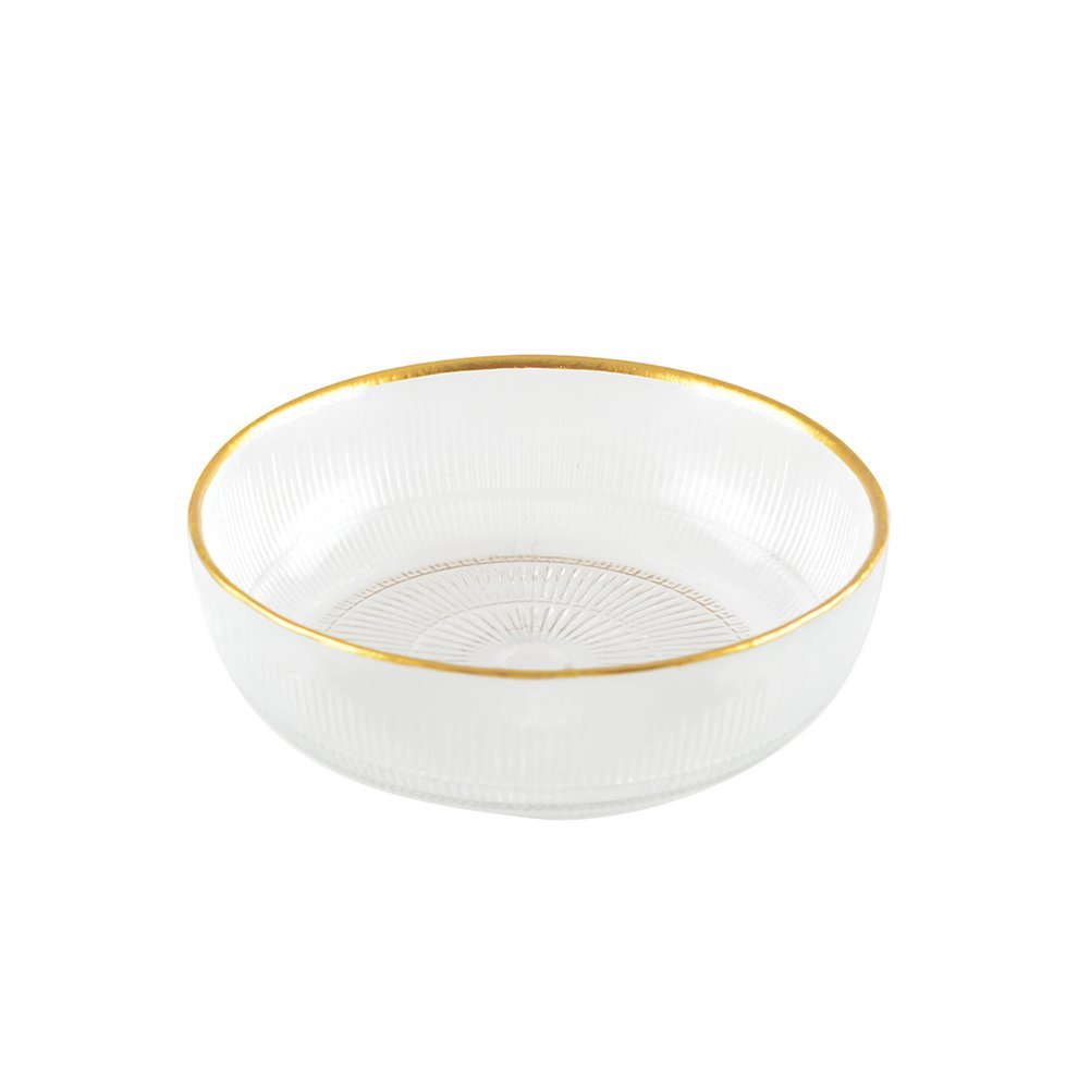 Glazen kom gouden randen 10x10x5cm