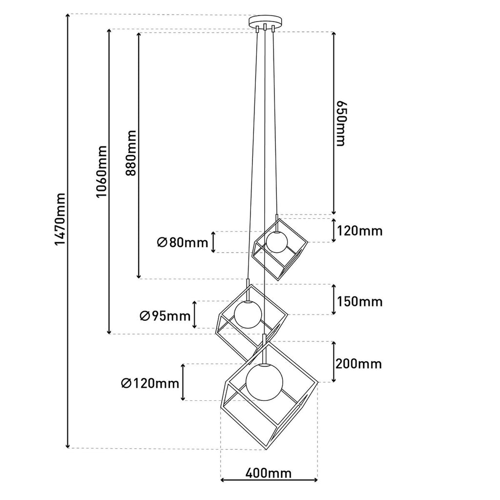 Liv · Glazen hanglamp — zwart