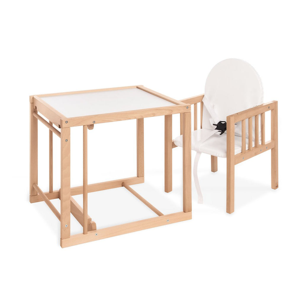 Combinatie van high stoel "Lene", helder gelakt