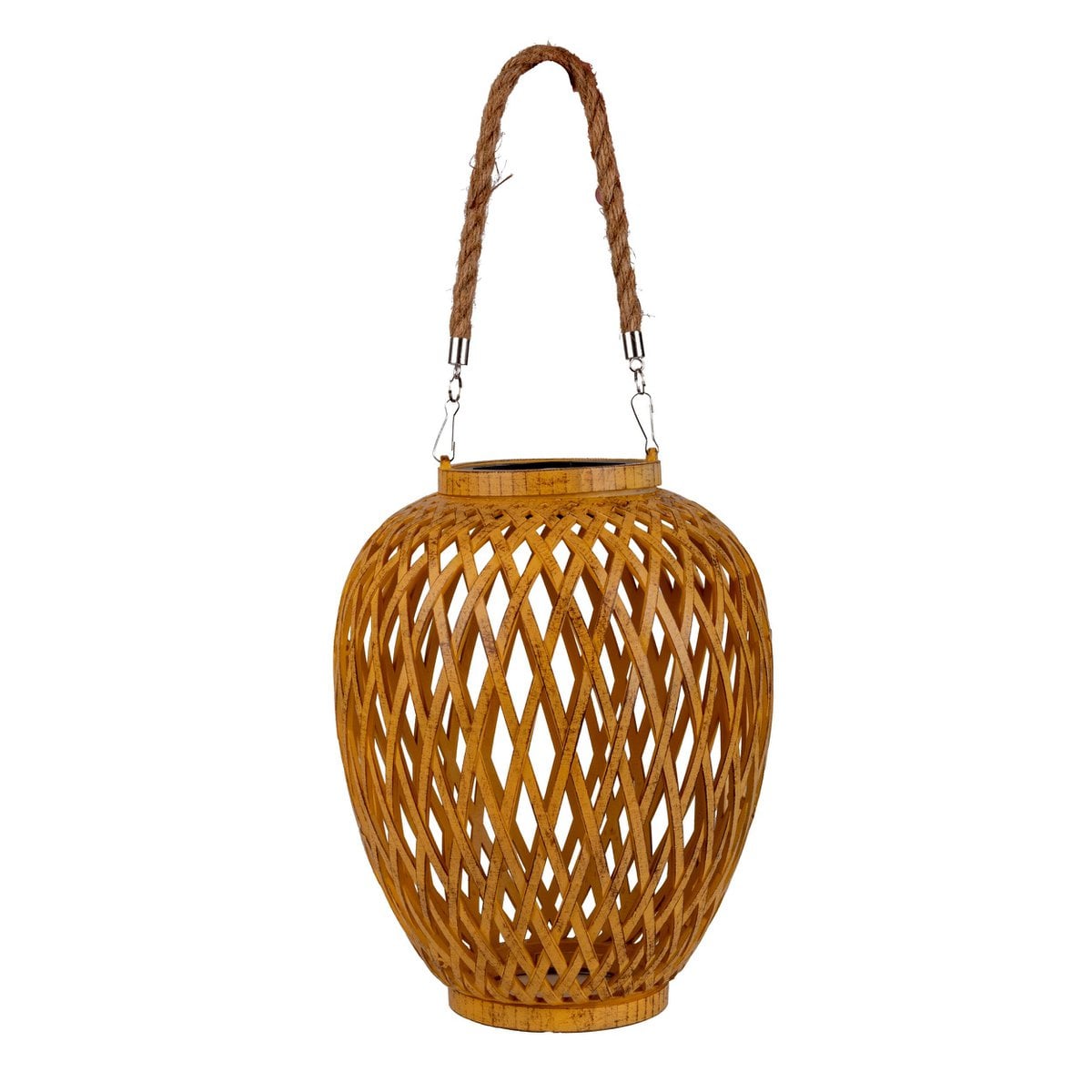 2 Set Basket / Solar Record "Cesto", gemaakt van natuurlijke gekleurde Artstrattan, met schemeringsensor, warm wit, 24 cm hoog, voor de buitenruimte