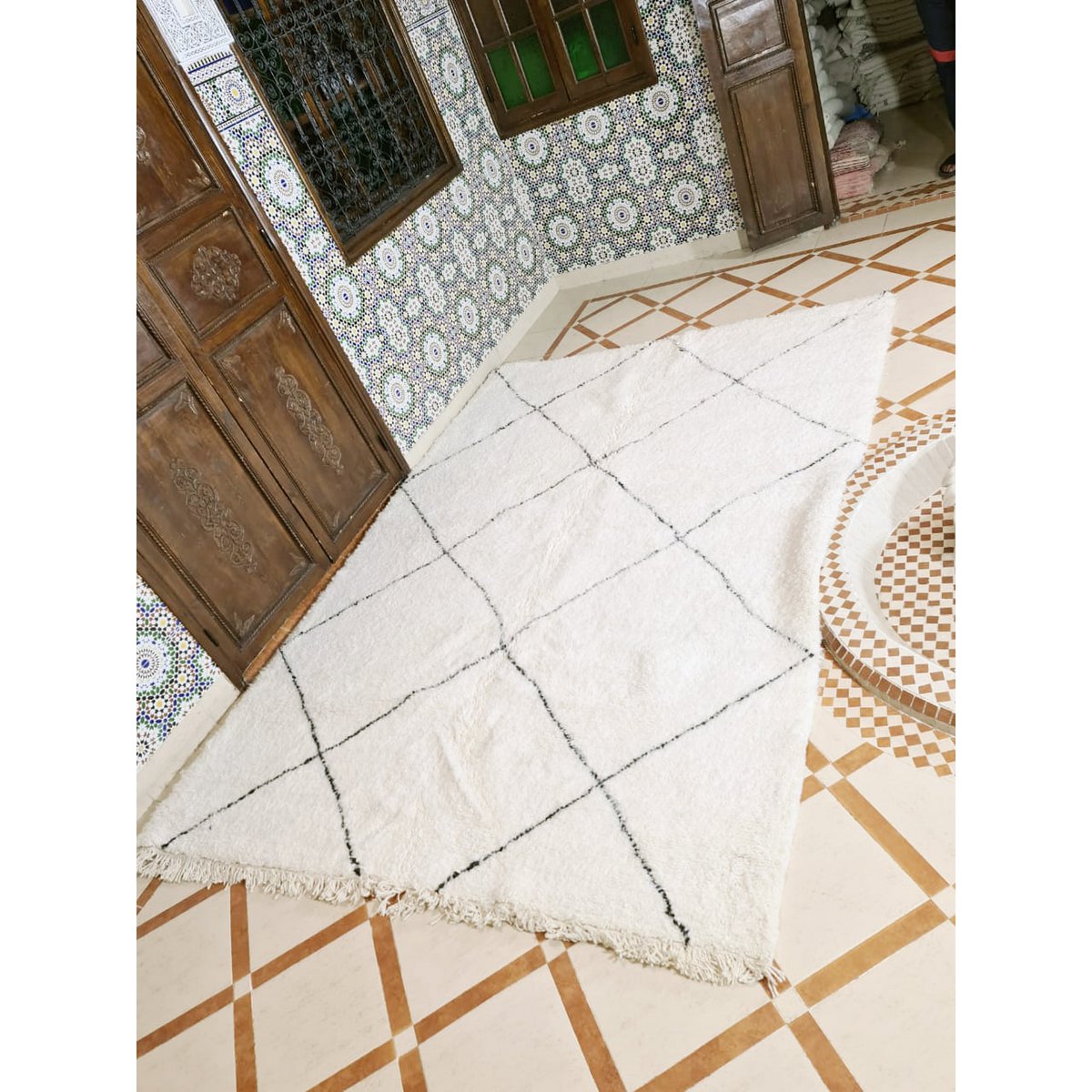 Berber vloerkleed Beni Ouarain zuivere wol 210 x 300 cm