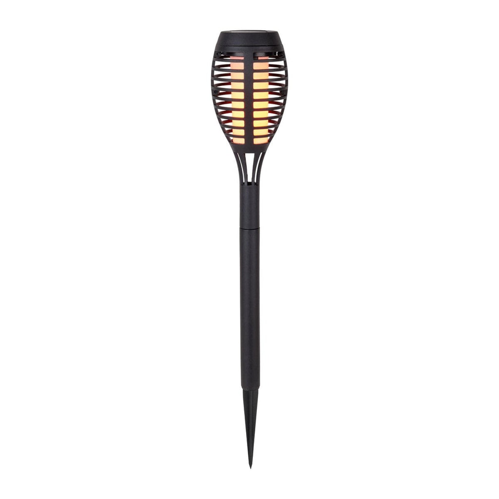 5 Set LED -aarde spies "Torch" 45 cm gemaakt van grijs plastic, met geïntegreerd LED, zonnelampje voor buiten