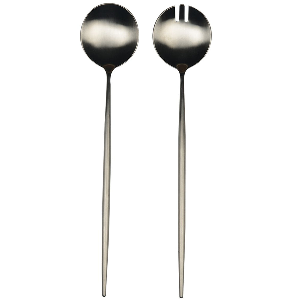 Mat zilveren salade bestek