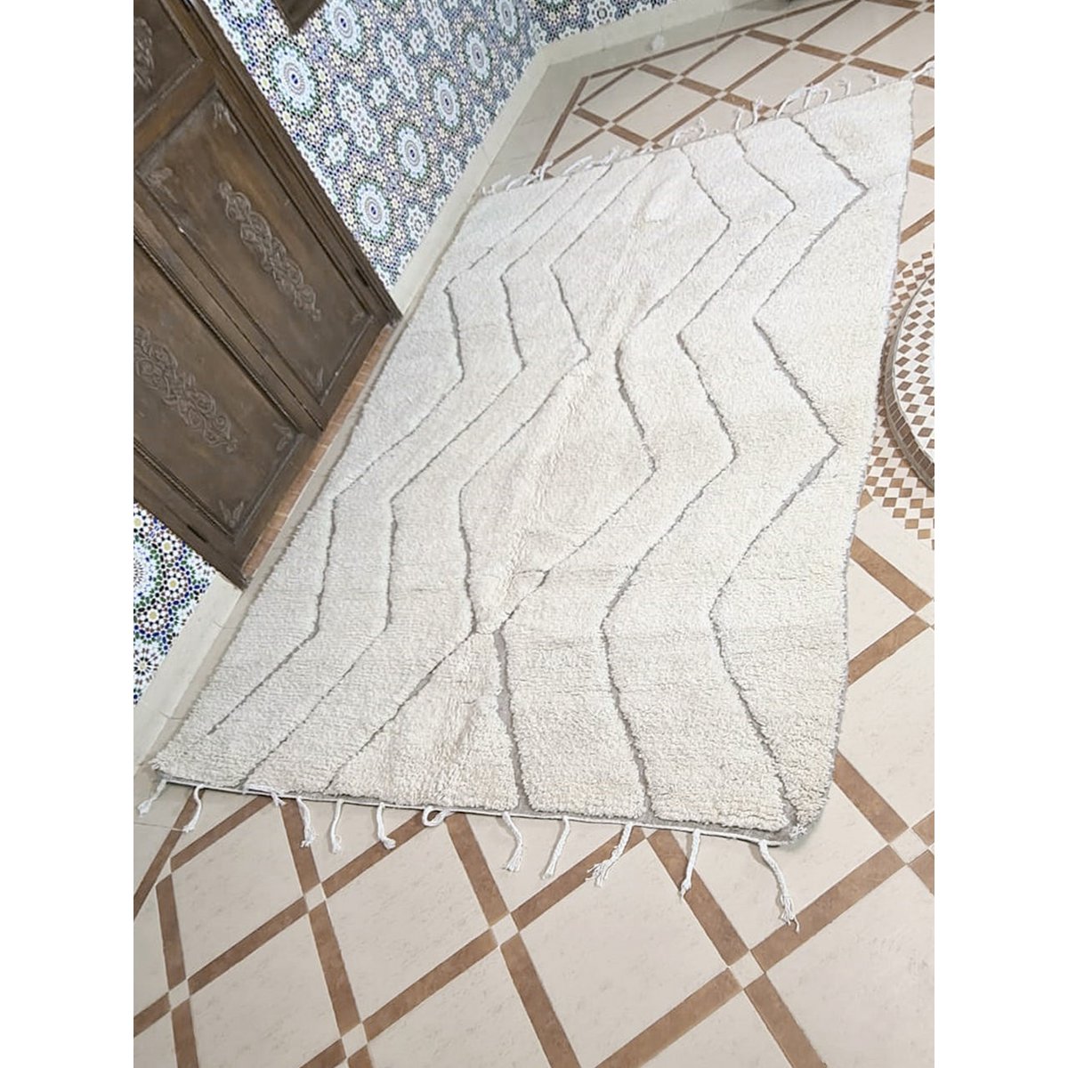 Authentiek Marokkaans Berber vloerkleed wol El Jadida 190 x 292 cm