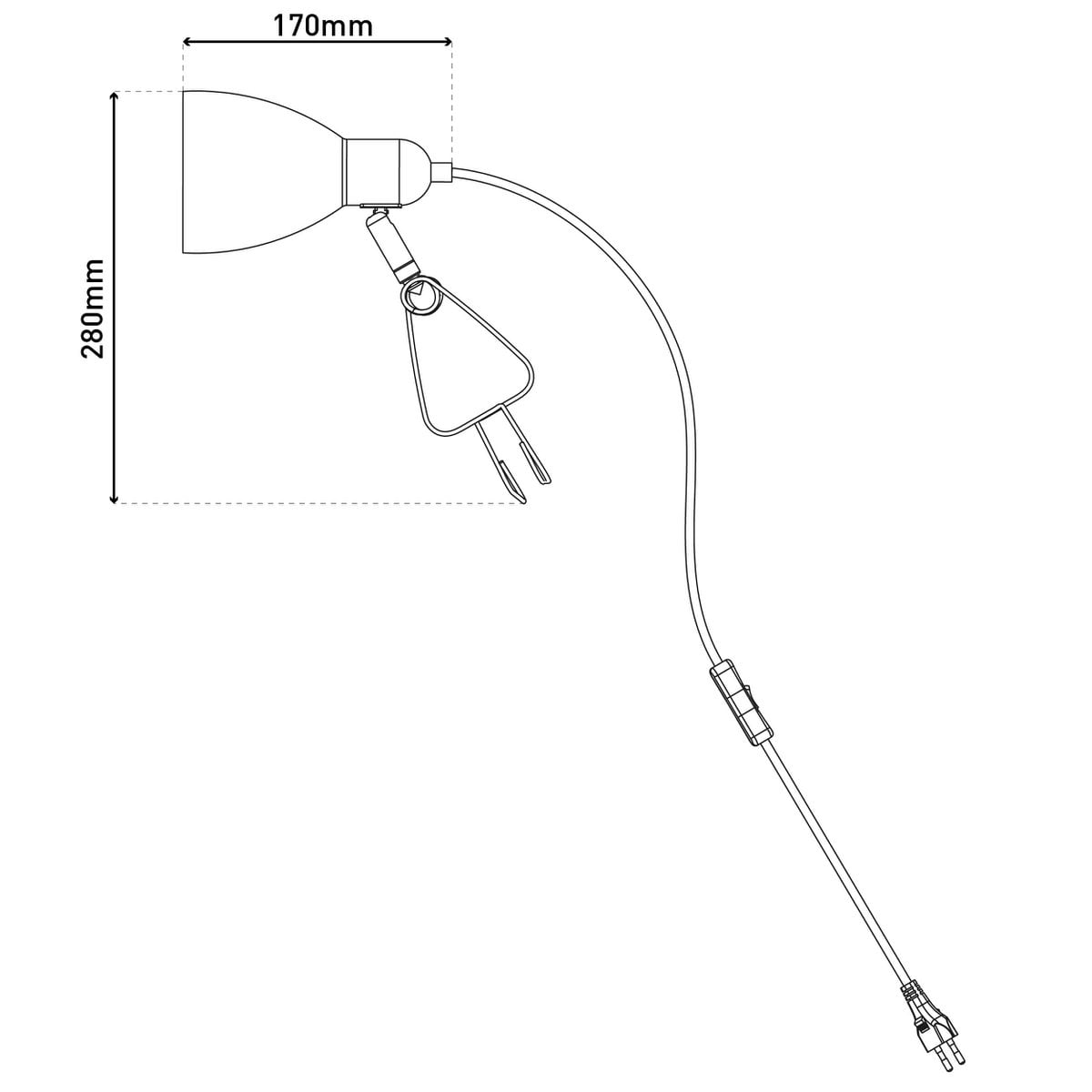 Liv · LED-klemtafellamp — 28cm wit