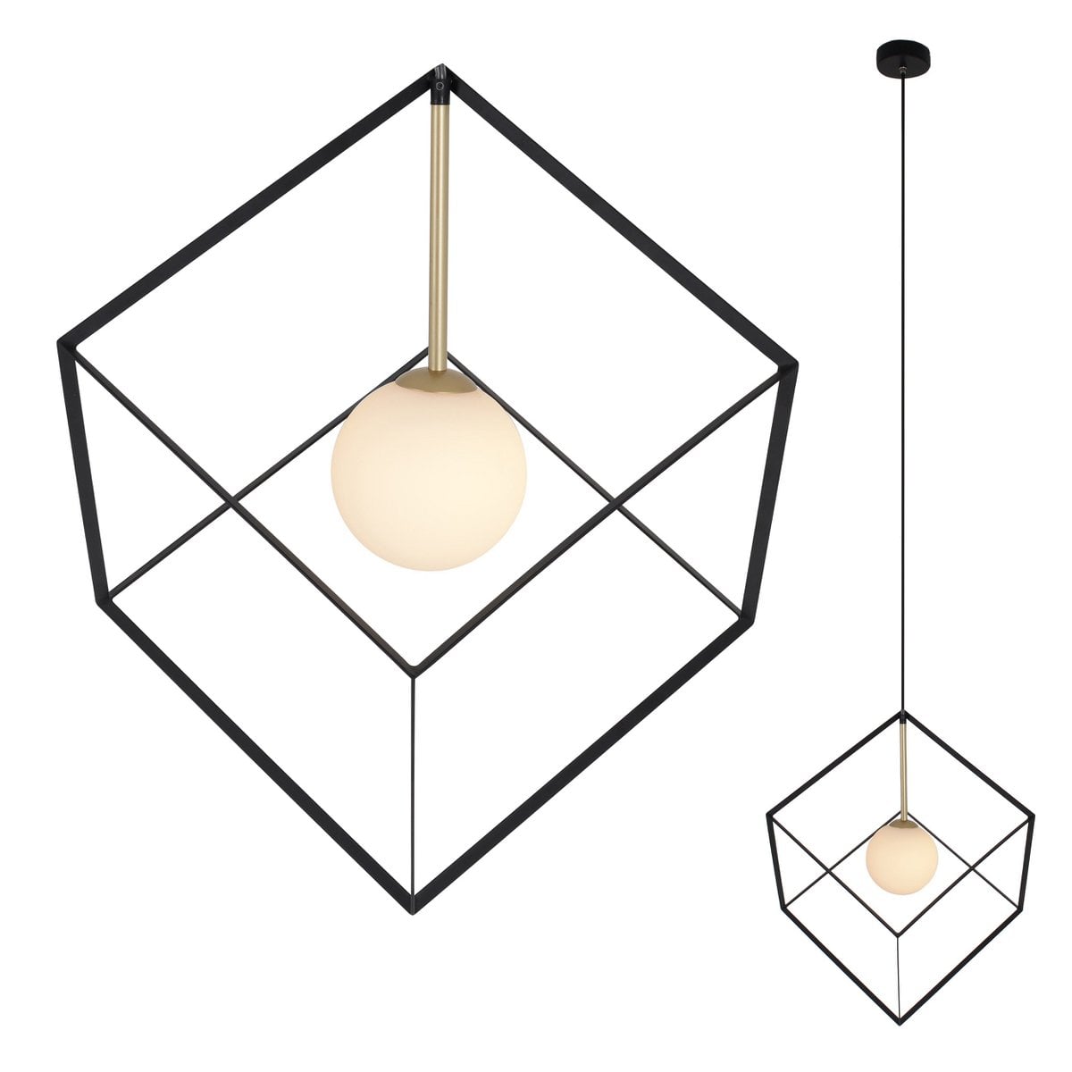 Liv · Houten hanglamp — zwart