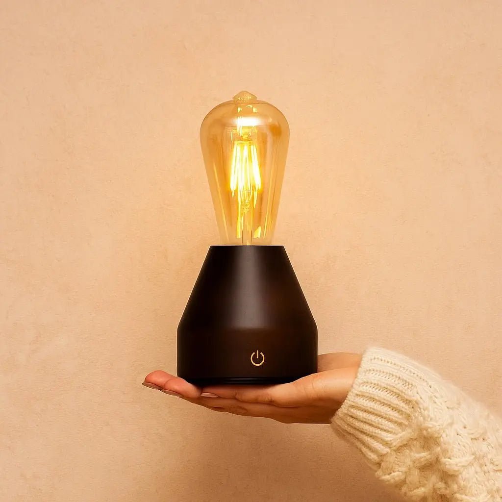 Zavi donkerbruine oplaadbare LED-tafellamp – draadloos, dimbaar, batterij met een levensduur van 80 uur